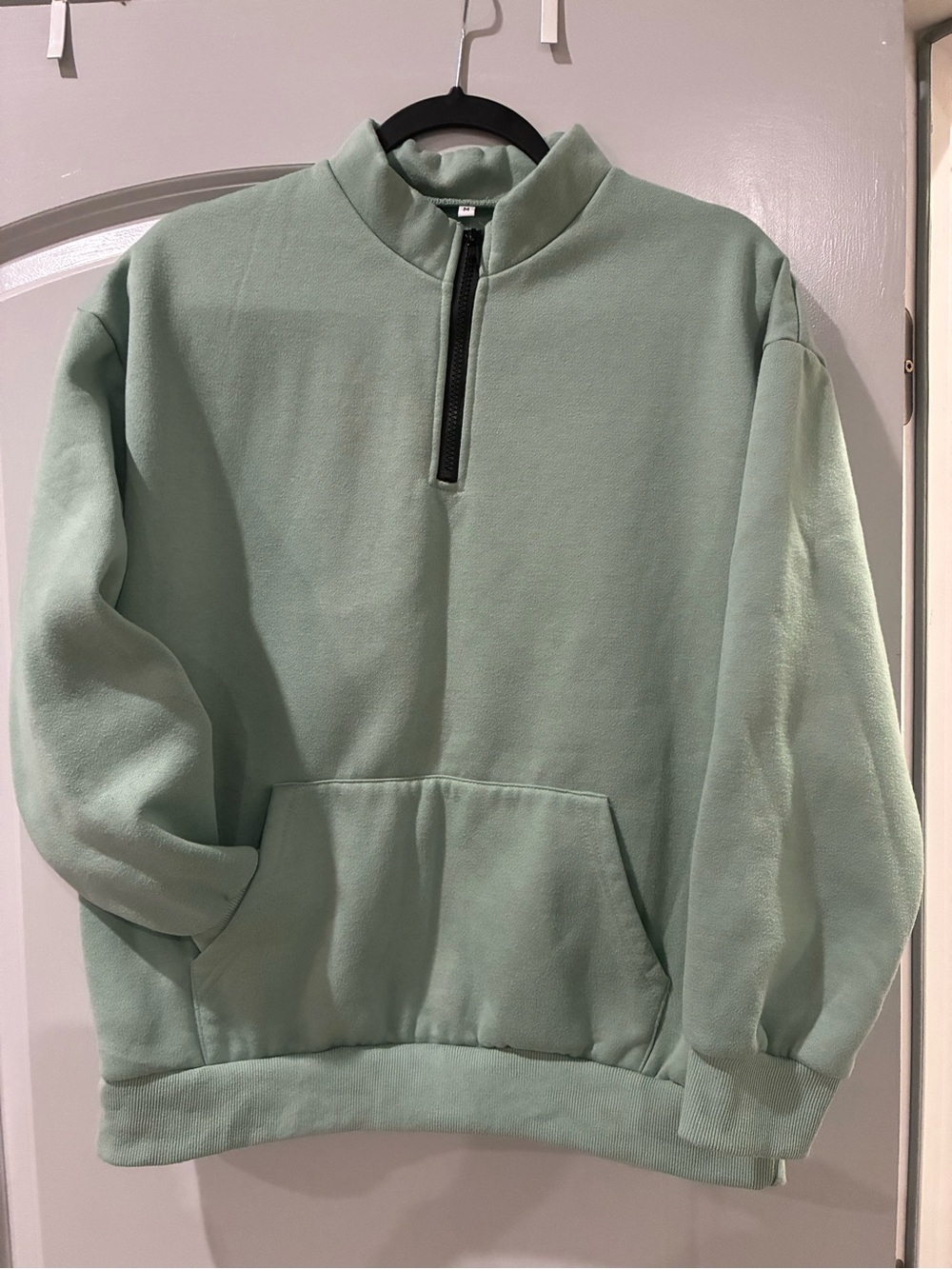 Men's Mint Green Half-Zip Fleece Pullover